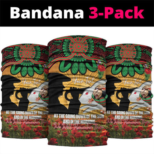 Personalised Rabbitohs Rugby ANZAC Day Neck Gaiter Last Post Poppy We Will Remember Them