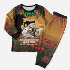 Personalised Rabbitohs Rugby ANZAC Day Pajama Set Last Post Poppy We Will Remember Them
