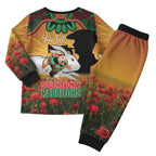 Personalised Rabbitohs Rugby ANZAC Day Pajama Set Last Post Poppy We Will Remember Them