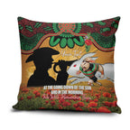 Personalised Rabbitohs Rugby ANZAC Day Pillow Cover Last Post Poppy We Will Remember Them