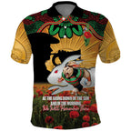 Personalised Rabbitohs Rugby ANZAC Day Polo Shirt Last Post Poppy We Will Remember Them