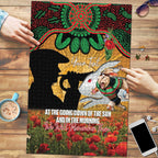Personalised Rabbitohs Rugby ANZAC Day Puzzle Last Post Poppy We Will Remember Them