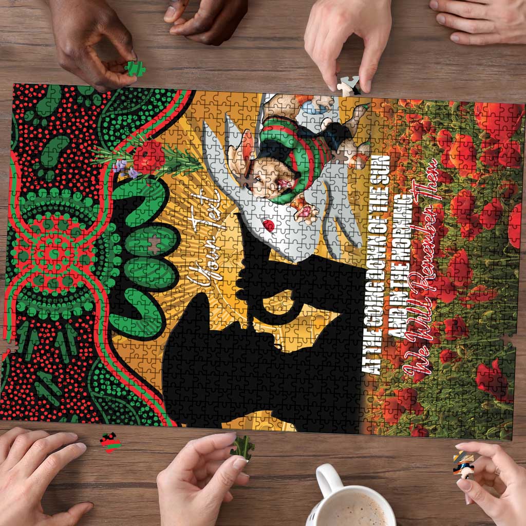 Personalised Rabbitohs Rugby ANZAC Day Puzzle Last Post Poppy We Will Remember Them