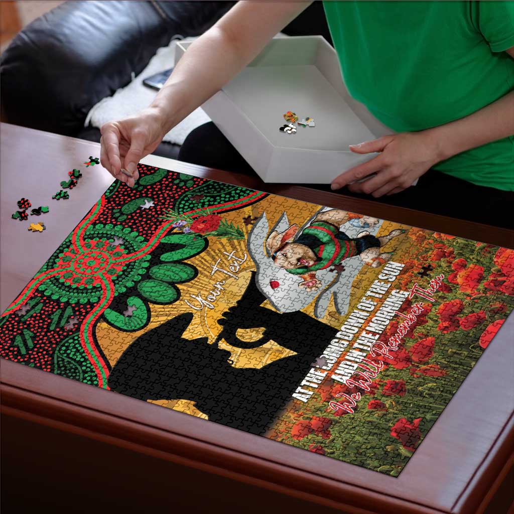 Personalised Rabbitohs Rugby ANZAC Day Puzzle Last Post Poppy We Will Remember Them