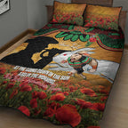 Personalised Rabbitohs Rugby ANZAC Day Quilt Bed Set Last Post Poppy We Will Remember Them