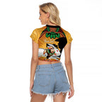 Personalised Rabbitohs Rugby ANZAC Day Raglan Cropped T Shirt Last Post Poppy We Will Remember Them