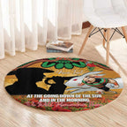 Personalised Rabbitohs Rugby ANZAC Day Round Carpet Last Post Poppy We Will Remember Them