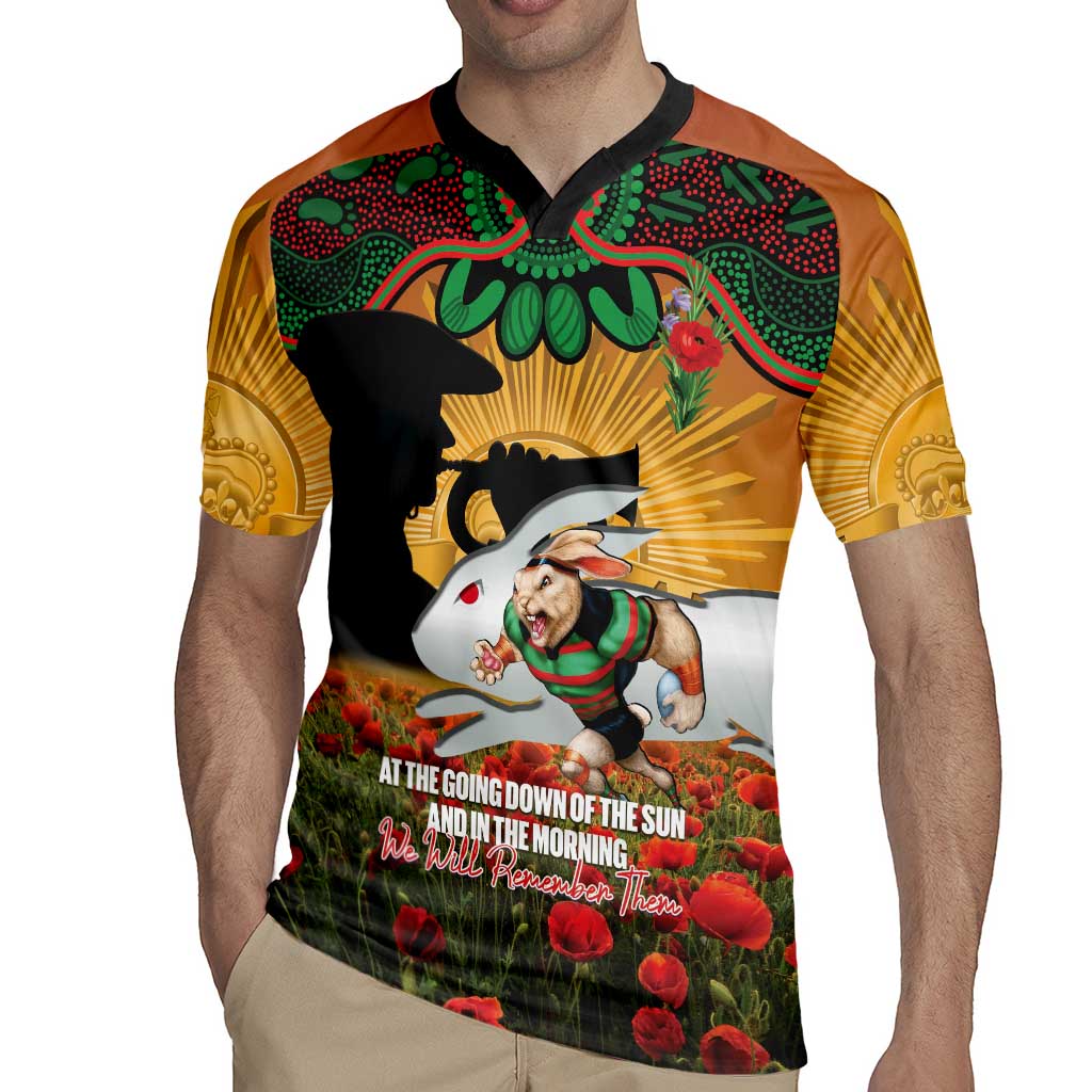 Personalised Rabbitohs Rugby ANZAC Day Rugby Jersey Last Post Poppy We Will Remember Them