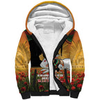 Personalised Rabbitohs Rugby ANZAC Day Sherpa Hoodie Last Post Poppy We Will Remember Them