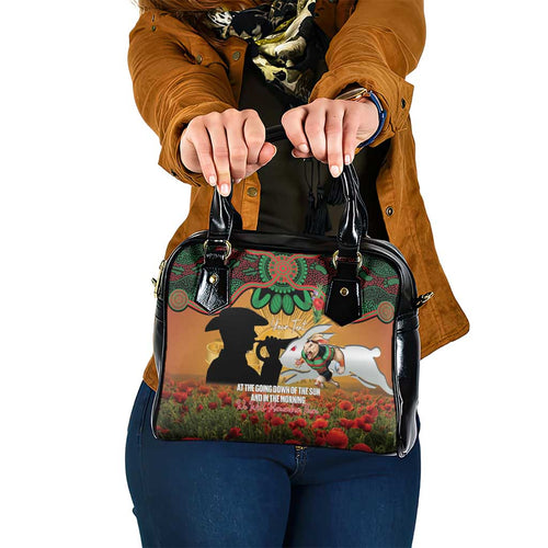 Personalised Rabbitohs Rugby ANZAC Day Shoulder Handbag Last Post Poppy We Will Remember Them
