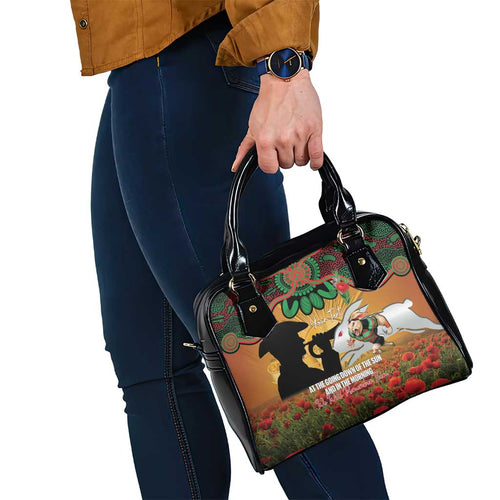 Personalised Rabbitohs Rugby ANZAC Day Shoulder Handbag Last Post Poppy We Will Remember Them