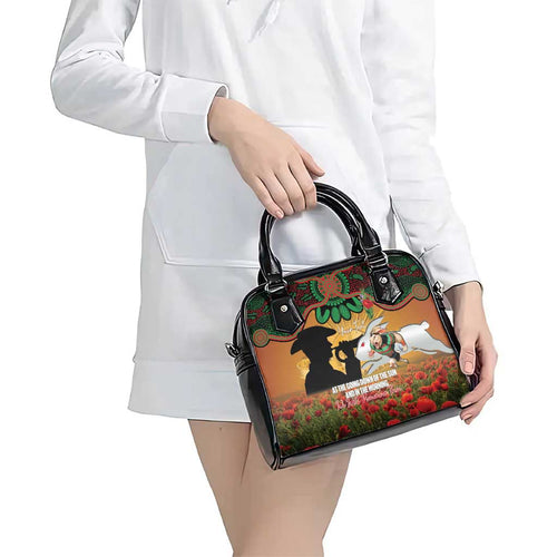 Personalised Rabbitohs Rugby ANZAC Day Shoulder Handbag Last Post Poppy We Will Remember Them