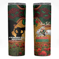 Personalised Rabbitohs Rugby ANZAC Day Skinny Tumbler Last Post Poppy We Will Remember Them