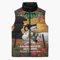 Personalised Rabbitohs Rugby ANZAC Day Sleeveless Puffer Jacket Last Post Poppy We Will Remember Them