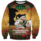 Personalised Rabbitohs Rugby ANZAC Day Sweatshirt Last Post Poppy We Will Remember Them