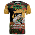 Personalised Rabbitohs Rugby ANZAC Day T Shirt Last Post Poppy We Will Remember Them