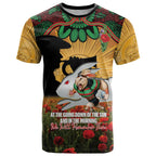 Personalised Rabbitohs Rugby ANZAC Day T Shirt Last Post Poppy We Will Remember Them