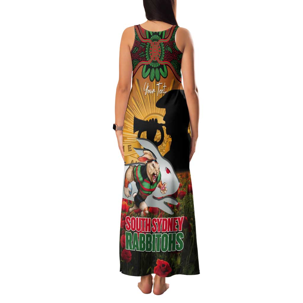 Personalised Rabbitohs Rugby ANZAC Day Tank Maxi Dress Last Post Poppy We Will Remember Them