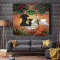 Personalised Rabbitohs Rugby ANZAC Day Tapestry Last Post Poppy We Will Remember Them