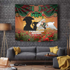 Personalised Rabbitohs Rugby ANZAC Day Tapestry Last Post Poppy We Will Remember Them