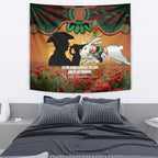 Personalised Rabbitohs Rugby ANZAC Day Tapestry Last Post Poppy We Will Remember Them