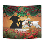 Personalised Rabbitohs Rugby ANZAC Day Tapestry Last Post Poppy We Will Remember Them
