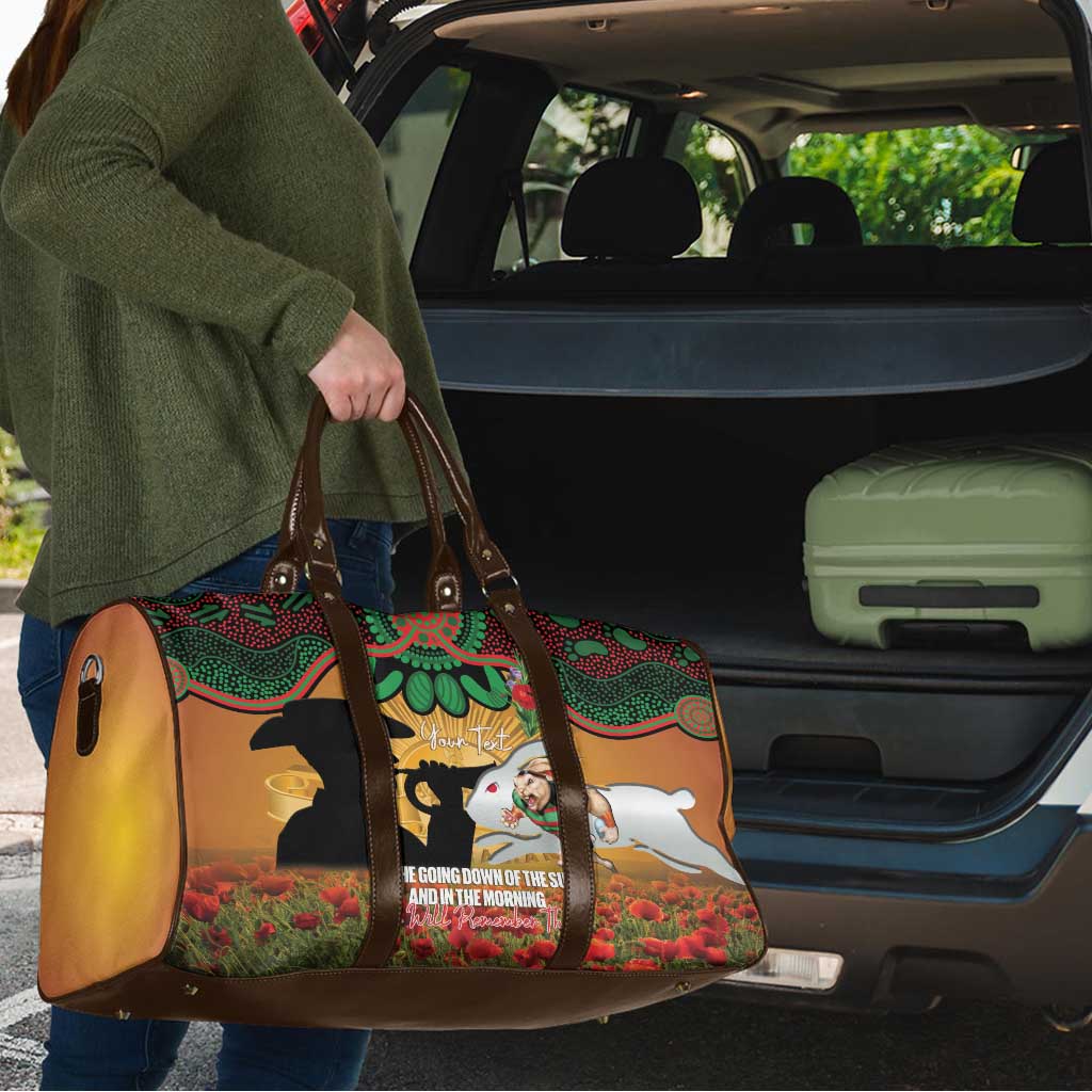 Personalised Rabbitohs Rugby ANZAC Day Travel Bag Last Post Poppy We Will Remember Them