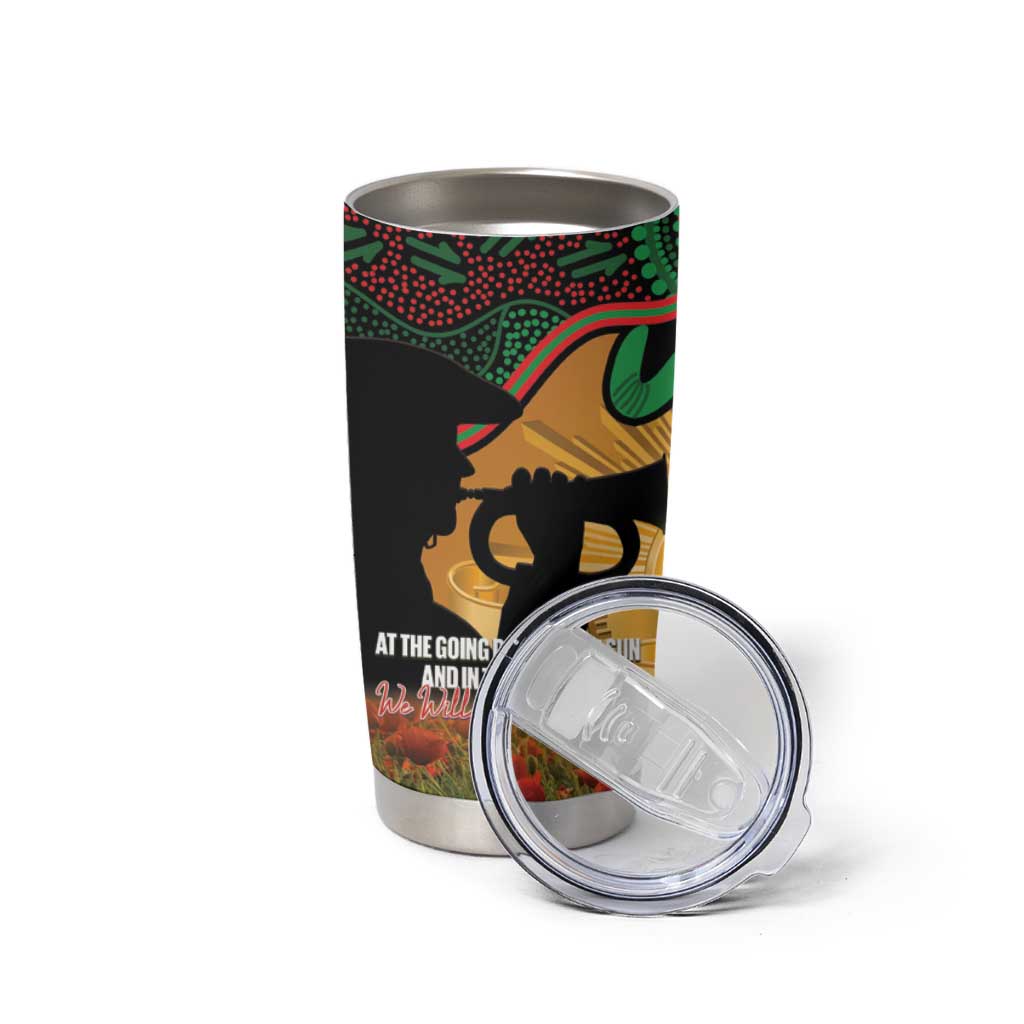 Personalised Rabbitohs Rugby ANZAC Day Tumbler Cup Last Post Poppy We Will Remember Them
