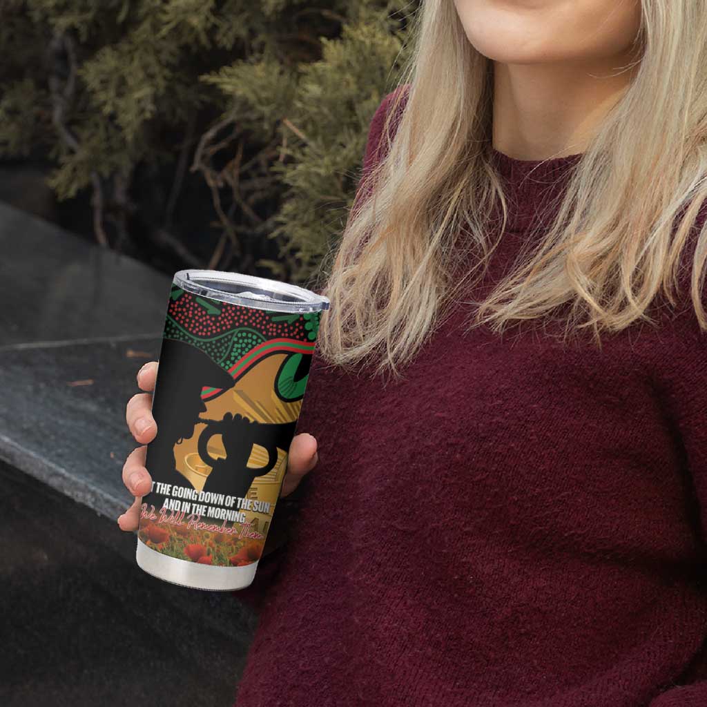 Personalised Rabbitohs Rugby ANZAC Day Tumbler Cup Last Post Poppy We Will Remember Them