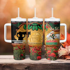 Personalised Rabbitohs Rugby ANZAC Day Tumbler With Handle Last Post Poppy We Will Remember Them