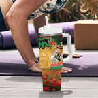 Personalised Rabbitohs Rugby ANZAC Day Tumbler With Handle Last Post Poppy We Will Remember Them