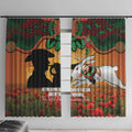 Personalised Rabbitohs Rugby ANZAC Day Window Curtain Last Post Poppy We Will Remember Them