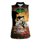 Personalised Rabbitohs Rugby ANZAC Day Women Sleeveless Polo Shirt Last Post Poppy We Will Remember Them