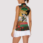 Personalised Rabbitohs Rugby ANZAC Day Women Sleeveless Polo Shirt Last Post Poppy We Will Remember Them