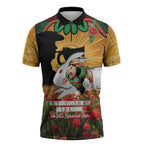 Personalised Rabbitohs Rugby ANZAC Day Zipper Polo Shirt Last Post Poppy We Will Remember Them