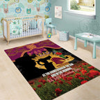 Personalised Brisbane Broncos Rugby ANZAC Day Area Rug Last Post Poppy We Will Remember Them