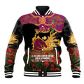 Personalised Brisbane Broncos Rugby ANZAC Day Baseball Jacket Last Post Poppy We Will Remember Them