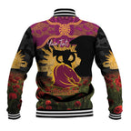 Personalised Brisbane Broncos Rugby ANZAC Day Baseball Jacket Last Post Poppy We Will Remember Them