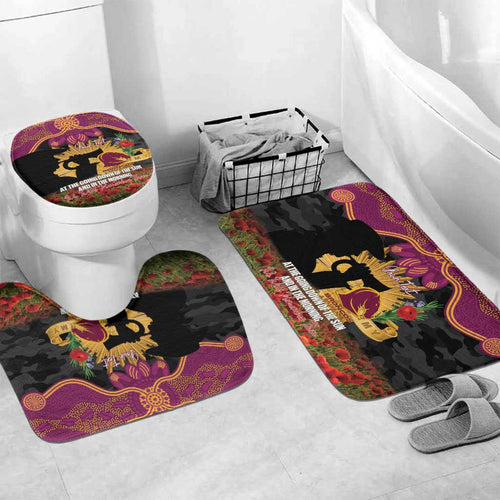 Personalised Brisbane Broncos Rugby ANZAC Day Bathroom Set Last Post Poppy We Will Remember Them