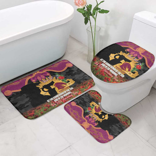 Personalised Brisbane Broncos Rugby ANZAC Day Bathroom Set Last Post Poppy We Will Remember Them