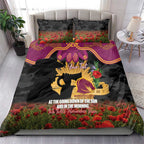 Personalised Brisbane Broncos Rugby ANZAC Day Bedding Set Last Post Poppy We Will Remember Them