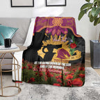 Personalised Brisbane Broncos Rugby ANZAC Day Blanket Last Post Poppy We Will Remember Them