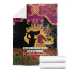 Personalised Brisbane Broncos Rugby ANZAC Day Blanket Last Post Poppy We Will Remember Them