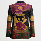 Personalised Brisbane Broncos Rugby ANZAC Day Blazer Last Post Poppy We Will Remember Them