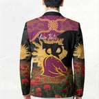 Personalised Brisbane Broncos Rugby ANZAC Day Blazer Last Post Poppy We Will Remember Them