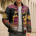 Personalised Brisbane Broncos Rugby ANZAC Day Bomber Puffer Jacket Last Post Poppy We Will Remember Them