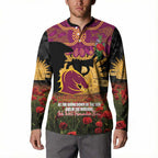 Personalised Brisbane Broncos Rugby ANZAC Day Button Sweatshirt Last Post Poppy We Will Remember Them