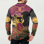Personalised Brisbane Broncos Rugby ANZAC Day Button Sweatshirt Last Post Poppy We Will Remember Them