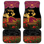 Personalised Brisbane Broncos Rugby ANZAC Day Car Mats Last Post Poppy We Will Remember Them