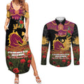 Personalised Brisbane Broncos Rugby ANZAC Day Couples Matching Summer Maxi Dress and Long Sleeve Button Shirt Last Post Poppy We Will Remember Them